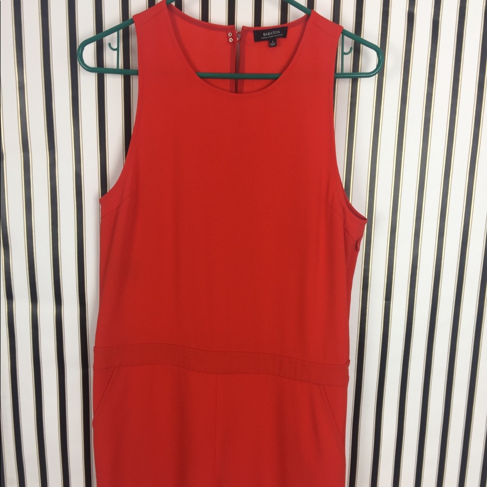 Babaton Orange Sleeveless Summer Romper
